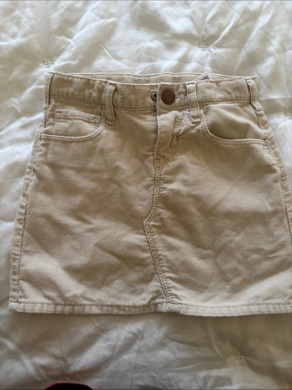 Old Navy Cream Corduroy A-Line Girls' Skirt